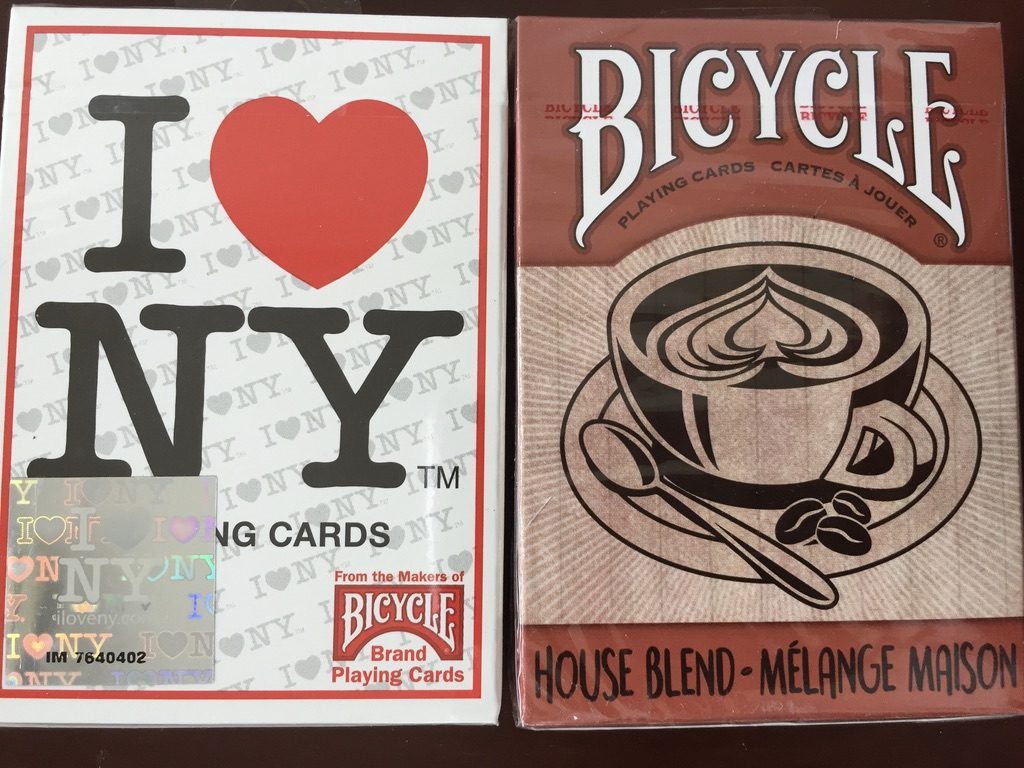 i love new yorkとコーヒーをあしらったかトランプ