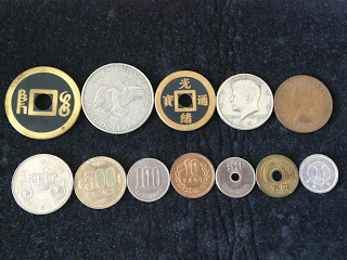 コインマジックで使う日本の硬貨と外国の硬貨